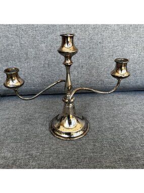 Vintage Essex Silver Co Quadruple Plate Candelabra 3 arm Curvy